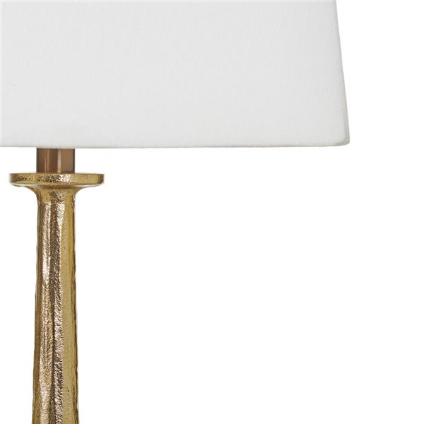 Lh Imports Skye Elite 28-in Brass Standard Rotary Socket Standard Table Lamp With Fabric Shade