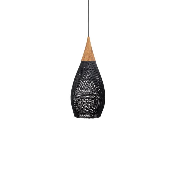 LH Imports D-Bodhi Horn Natural, Black Modern/contemporary Teardrop Medium Pendant Light