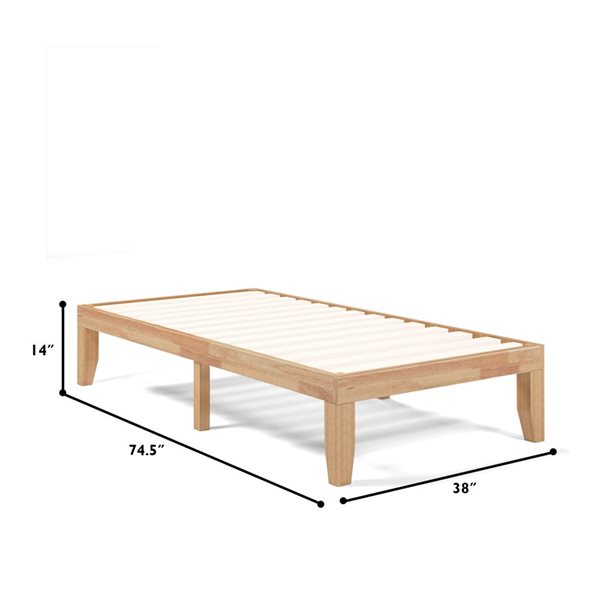 Costway Natural Twin Bed Frame