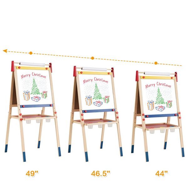 Costway All-in-One Height Adjustable Wooden Kid's Art Easel