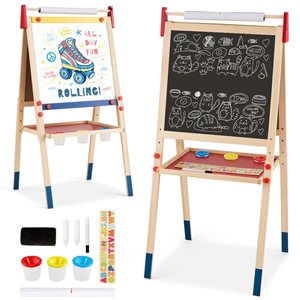 Costway All-in-One Height Adjustable Wooden Kid's Art Easel