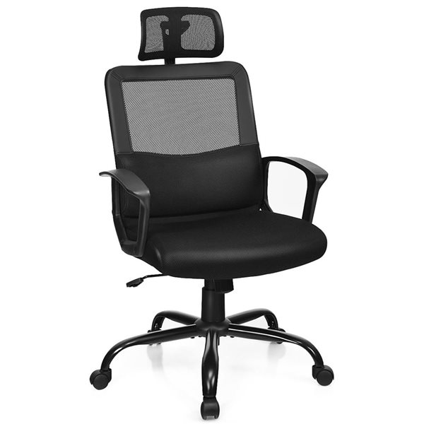 Costway Black Ergonomic Adjustable Height Swivel Office Chair HW63774   332006592 MainImage 001 L 