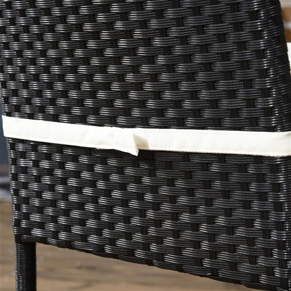 Outsunny 5-Piece Rattan Patio Dining Set Wicker Table and 4 Padded Chairs