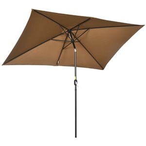 Outsunny 6.5-ft x 10-ft Rectangular Patio Sunshade Umbrella Parasol With Crank Tilt