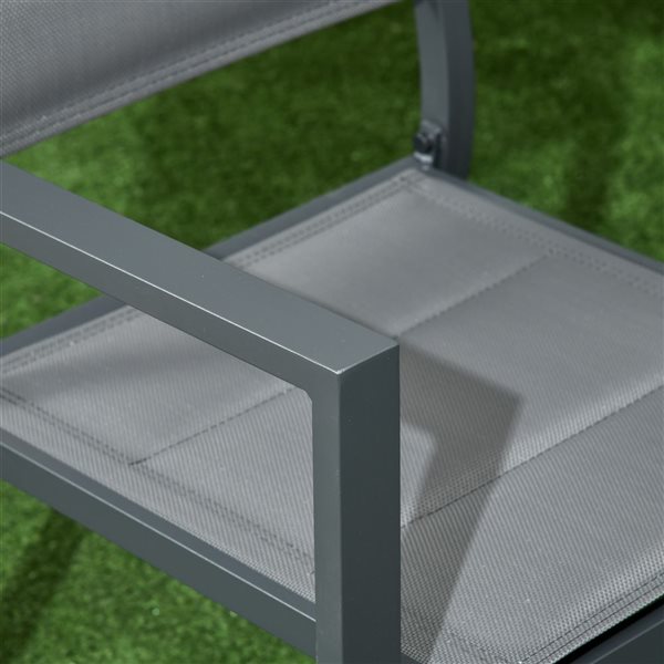 Ensemble salle à manger 6 chaises table extensible aluminium Outsunny