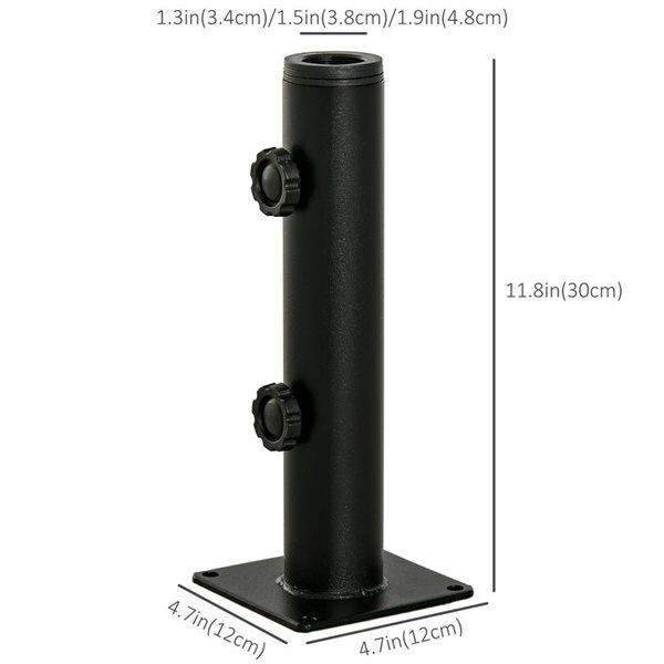 Outsunny Outdoor Umbrella Base Stand - Black