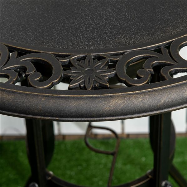 Outsunny Garden Outdoor Round Bar Table 31.5-in W x 31.5-in L With Umbrella Hole