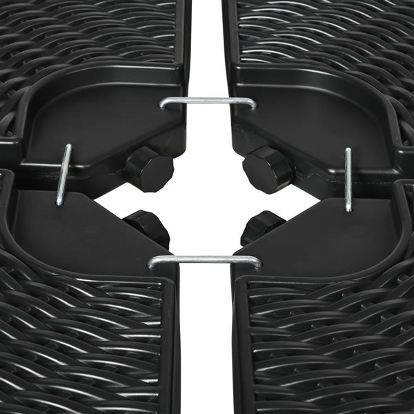 Outsunny Water or Sand Filled Umbrella Base Weights With Wicker Effect