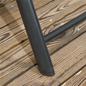 Table à manger carrée extérieure Outsunny Garden, 37 po l x 37 po L avec trou pour parasol