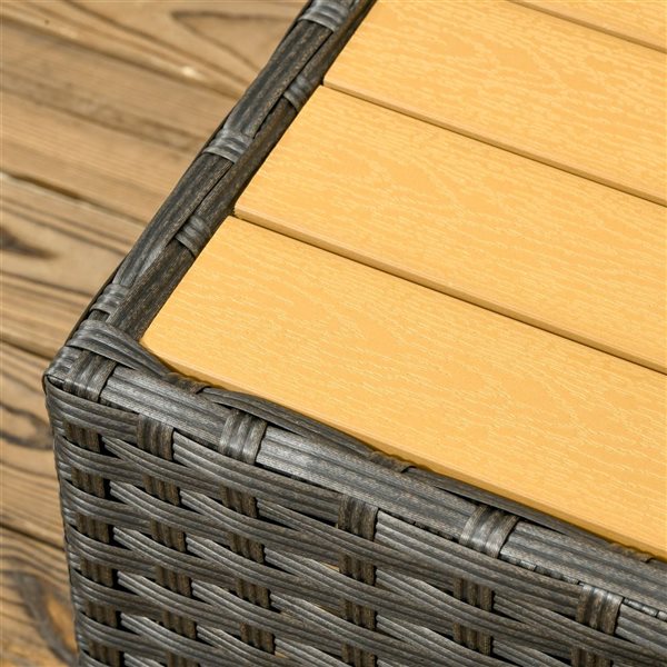 Ensemble de causeuse d'extérieur avec 5 coussins inclus Outsunny Rattan 5 morceaux structure de métal