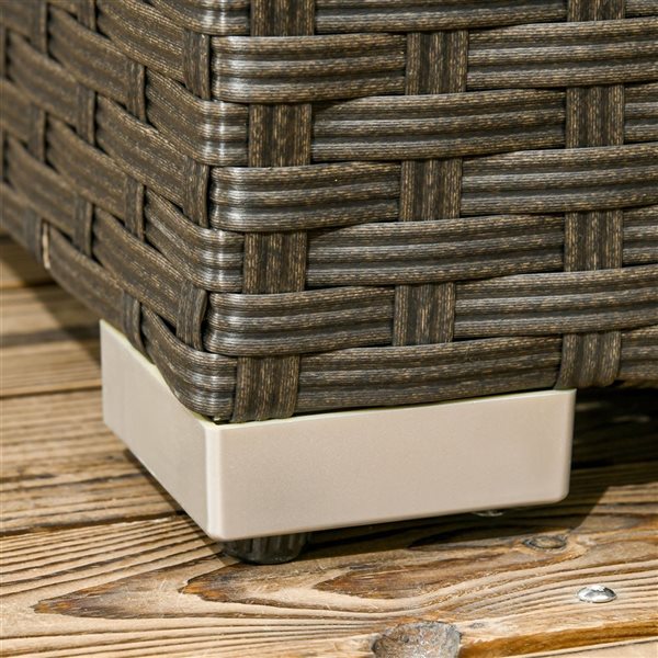 Ensemble de causeuse d'extérieur avec 5 coussins inclus Outsunny Rattan 5 morceaux structure de métal