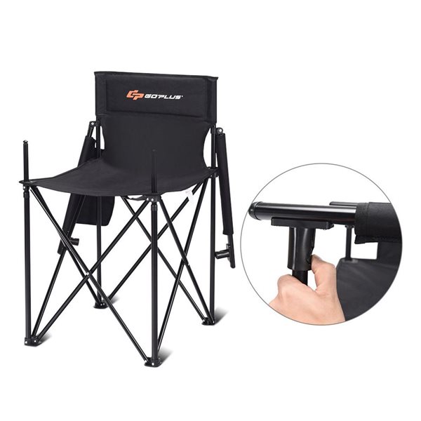 Costway Outdoor Camping or Beach Chair Oversized Black 38-in