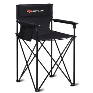 Costway Outdoor Camping or Beach Chair Oversized Black 38-in