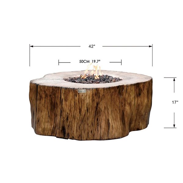 Elementi Manchester 42-in Propane Outdoor Fire Pit Table - Brown