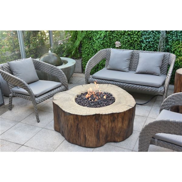 Elementi Manchester 42-in Propane Outdoor Fire Pit Table - Brown