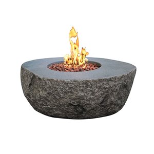 Elementi Boulder 43-in Fire Pit Table - Natural Gas - Rock-like finish