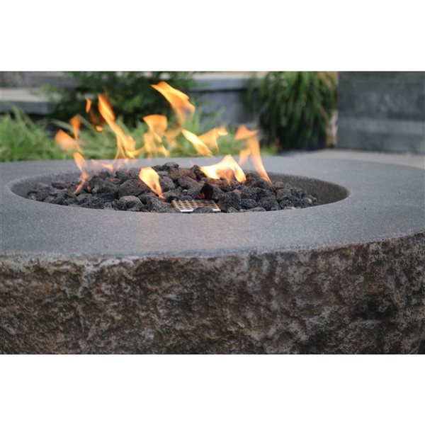 Elementi Boulder 43-in Fire Pit Table - Propane - Rock-like finish