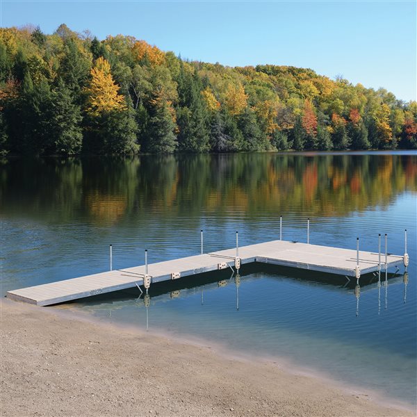 Port Side Aluminum Roll In Dock 4-ft x 10-ft with Resin Top