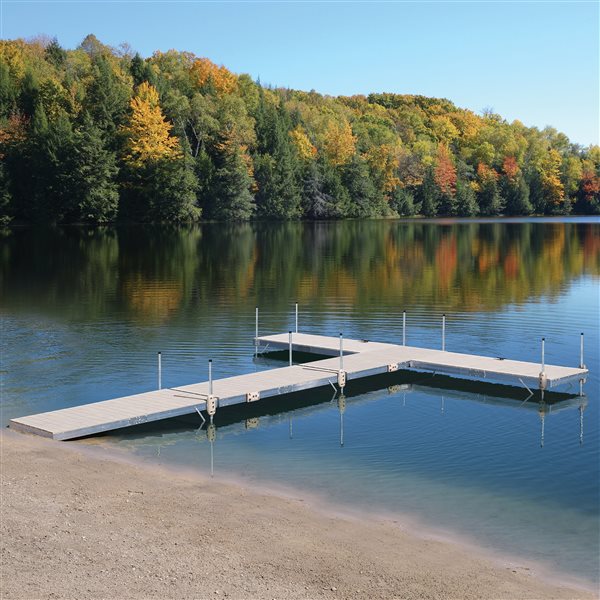 Port Side Aluminum Roll In Dock 4-ft x 10-ft with Resin Top