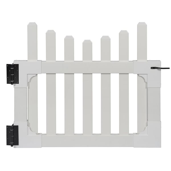 Portillon de clôture à piquets All American Zippity Outdoor Products 2 po x 41 po x 48 po en vinyle blanc