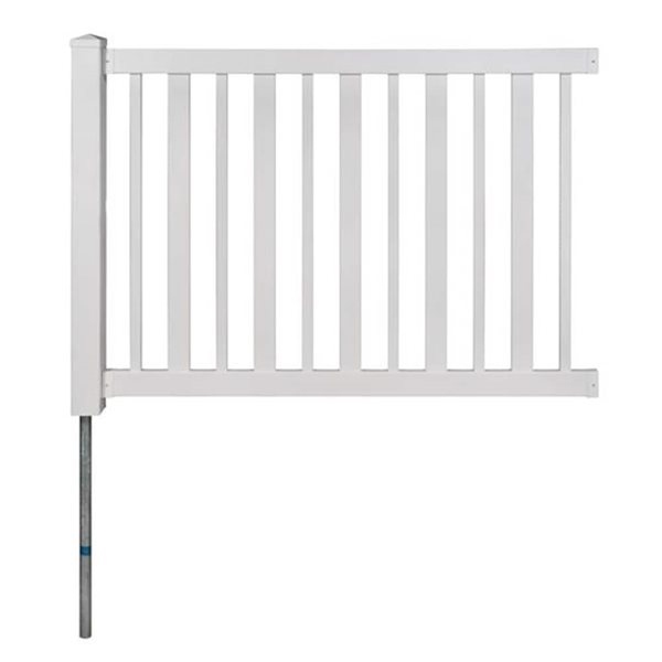 Panneau de cloture à piquets Sturbridge WamBam 4 po x 48 po x 72 po PVC blanc