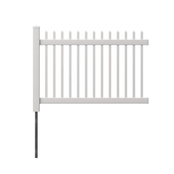 Panneau de cloture à piquets Nantucket WamBam 4 po x 48 po x 72 po PVC blanc