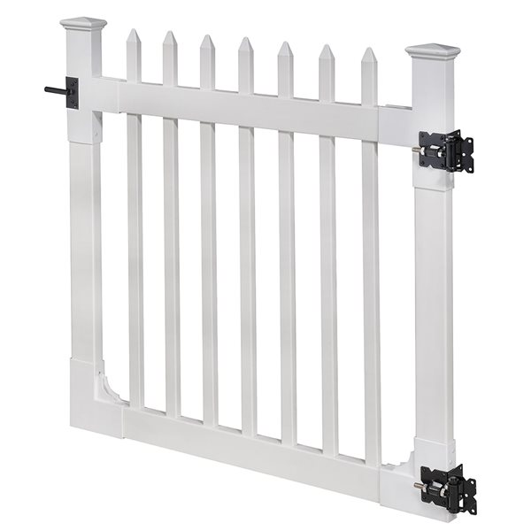 WamBam Natucket Garden Fence Gate 4-in x 48-in x 48-in White PVC