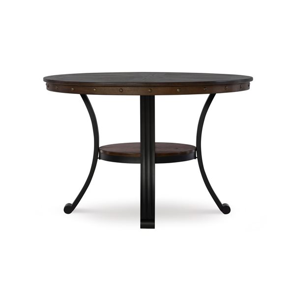 Table à manger ronde Frandon 45 po par Linon Home Decor, brun