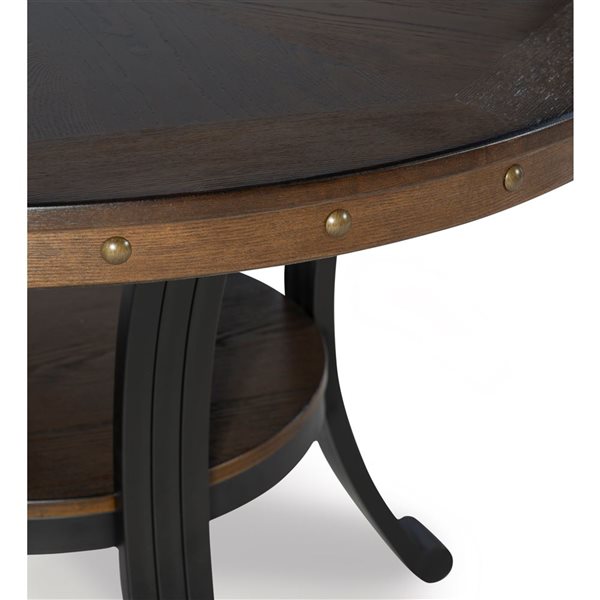 Table à manger ronde Frandon 45 po par Linon Home Decor, brun