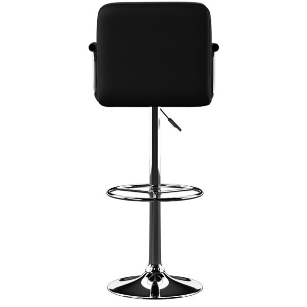 Linon Home Decor Blaine Black Faux Leather Adjustable Height Swivel Bar Stool