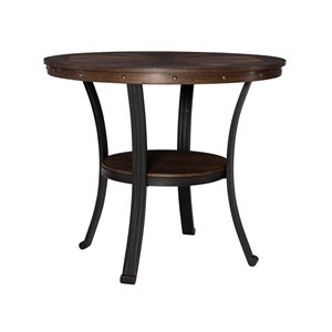 Table de bar ronde Frandon 42 po par Linon Home Decor, brun