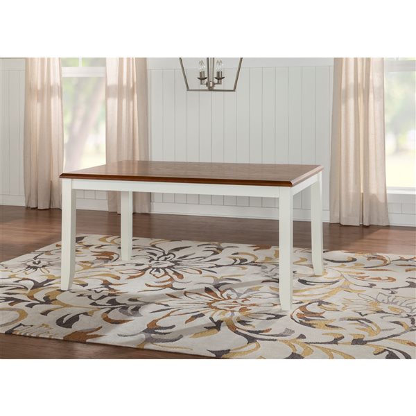 Linon Home Decor 36 x 60 Jericho Cream Rectangular Dining Table