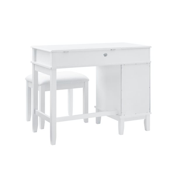 Linon Home Decor 38-in Nicoll White Makeup Vanity