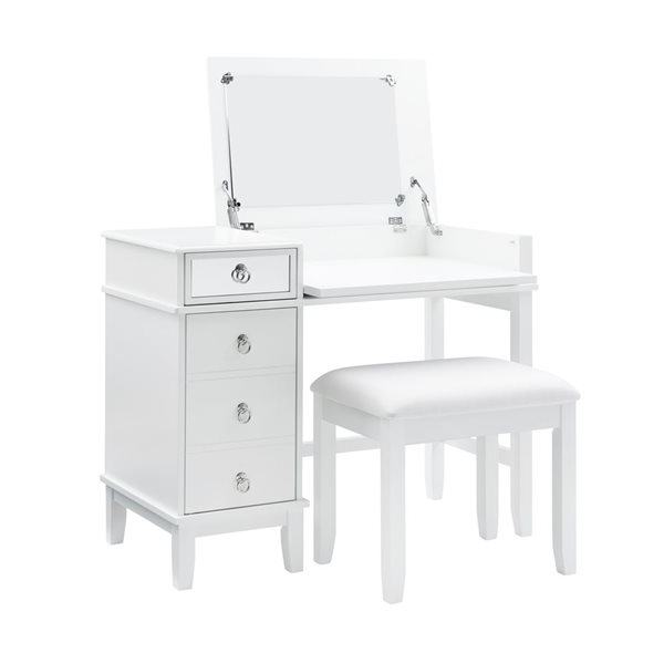 Linon Home Decor 38-in Nicoll White Makeup Vanity