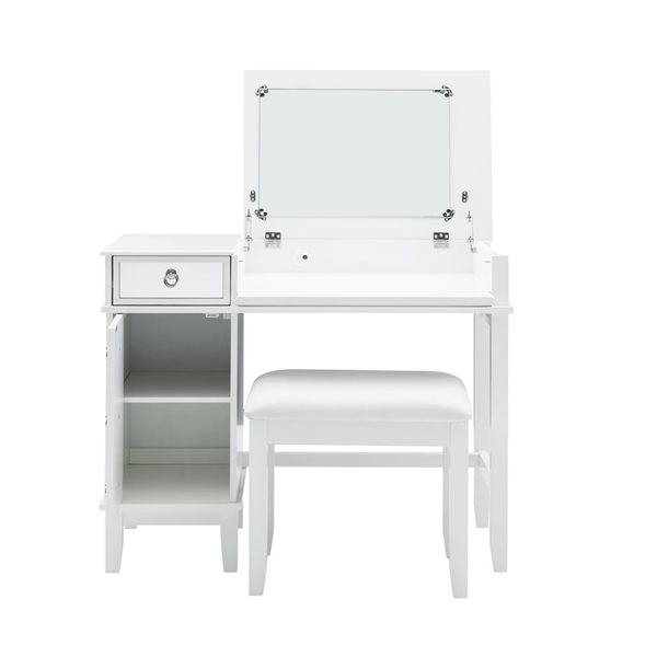 Linon Home Decor 38-in Nicoll White Makeup Vanity