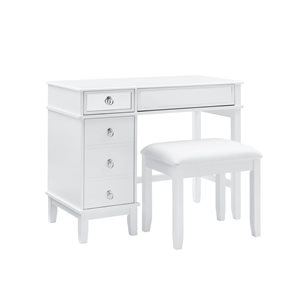 Linon Home Decor 38-in Nicoll White Makeup Vanity