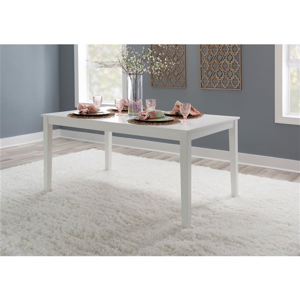 Linon Home Decor 36 x 60-in Scotney White Rectangular Dining Table