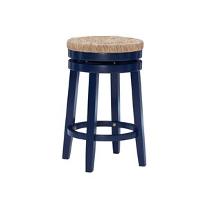 Tabouret de comptoir pivotant sans dossier Maxie par Linon Home Decor, bleu marine