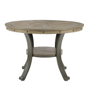 Table à manger ronde Frandon 45 po par Linon Home Decor, gris étain