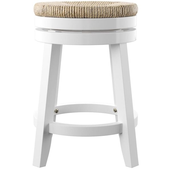 Linon Home Decor Maxie White Backless Swivel Counter Stool