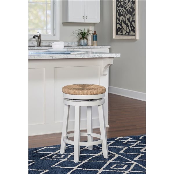 Linon Home Decor Maxie White Backless Swivel Counter Stool