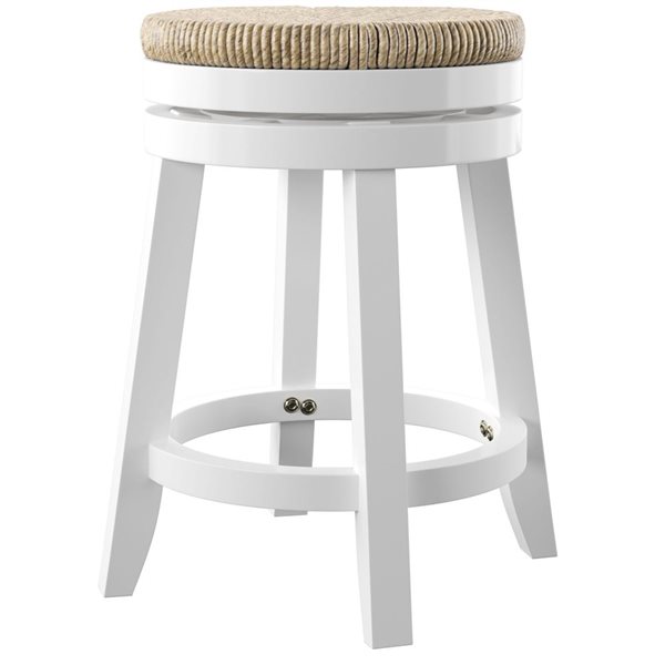 Linon Home Decor Maxie White Backless Swivel Counter Stool