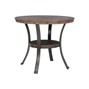 Table de bar ronde Frandon 42 po par Linon Home Decor, gris étain