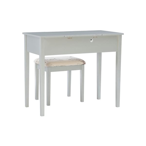 Coiffeuse Lyndale Butterfly de 36 po avec tabouret Linon Home Decor, argent