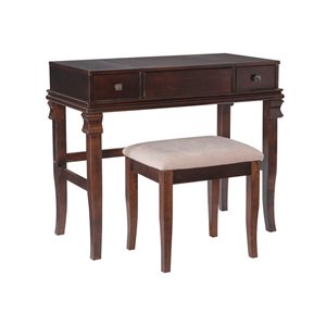 Linon Home Decor 36-in Winston Walnut Makeup Vanity