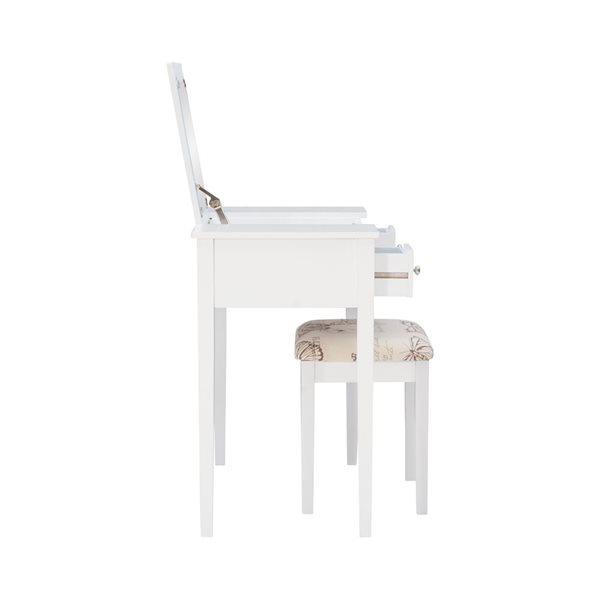 Coiffeuse Lyndale Butterfly de 36 po avec tabouret Linon Home Decor, blanc