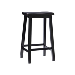 Linon Home Decor Ballard Black Backless Bar Stool