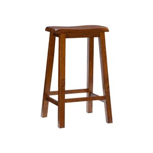 Linon Home Decor Ballard Brown Backless Bar Stool