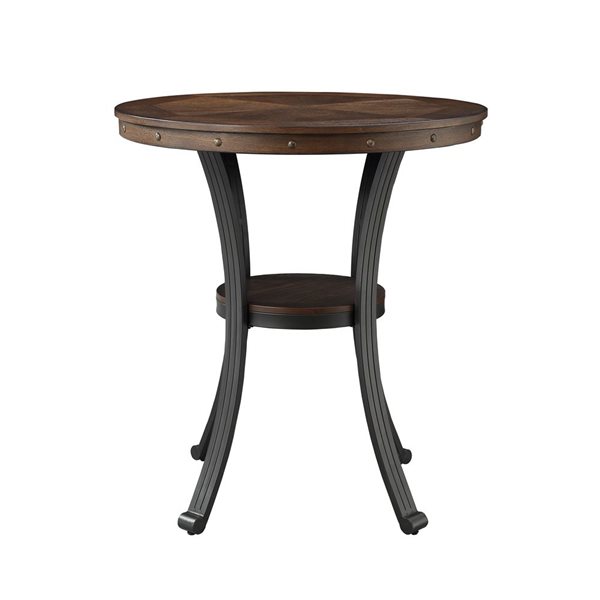 Linon Home Decor 36-in Frandon Brown Round Pub Table