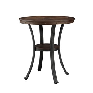 Linon Home Decor 36-in Frandon Brown Round Pub Table